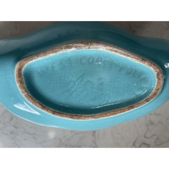 MCM California West Coast Pottery USA Turquoise Blue Aqua Dish / Bowl / Planter - Picture 4 of 8